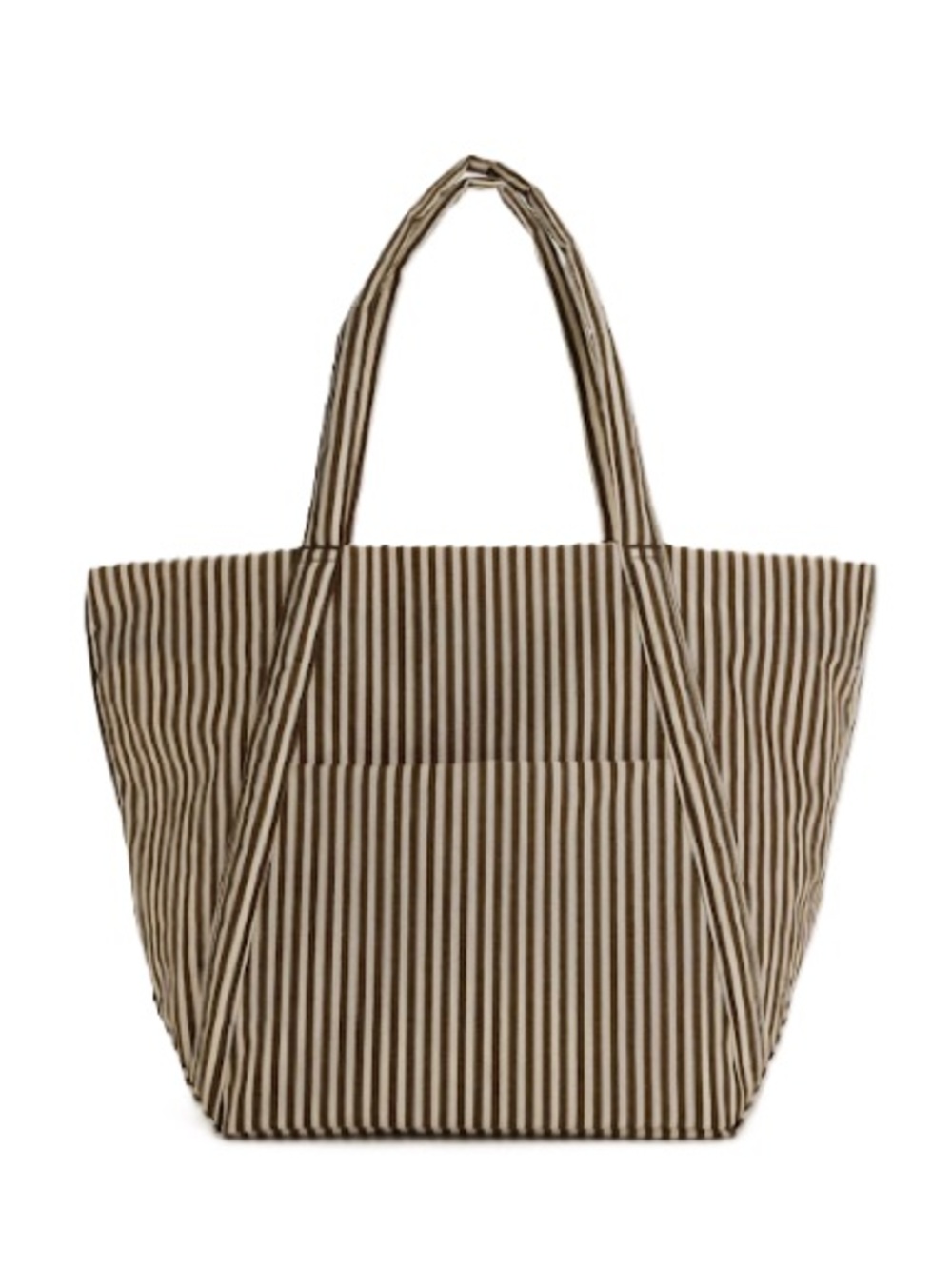 BAGGU Cloud Bag in Brown & Cream Striped